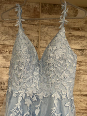 BLUE FLORAL A LINE GOWN (NEW)