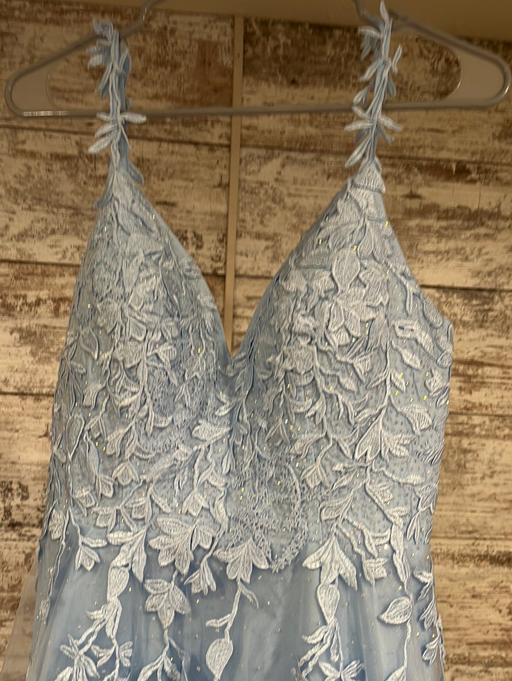 BLUE FLORAL A LINE GOWN (NEW)