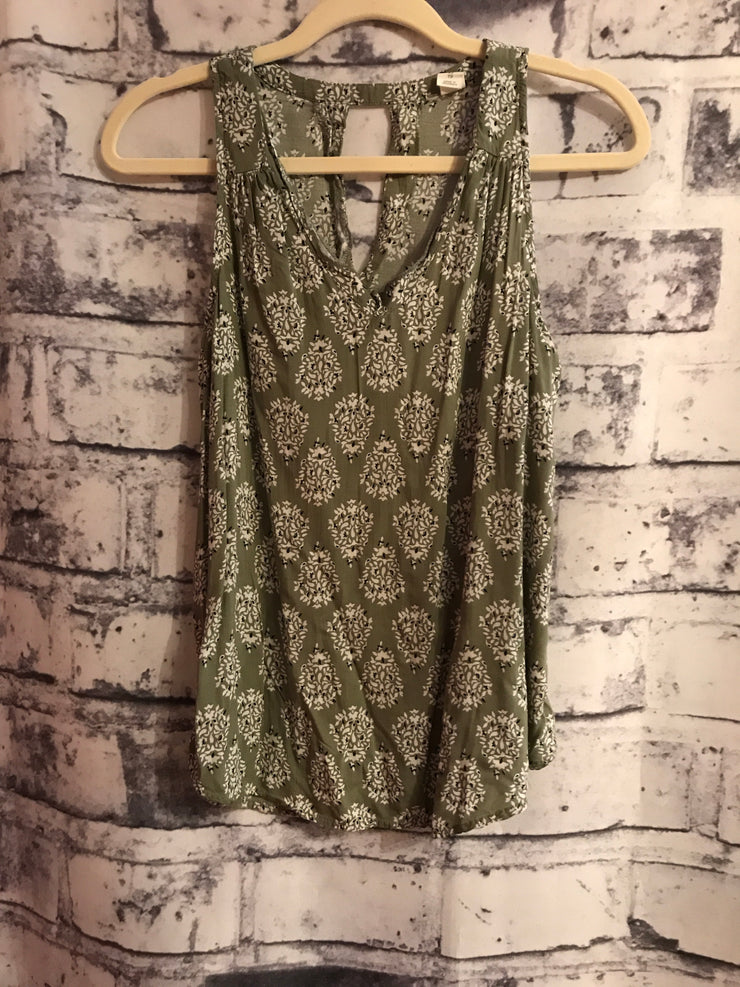 GREEN COLORFUL SLEEVELESS TOP