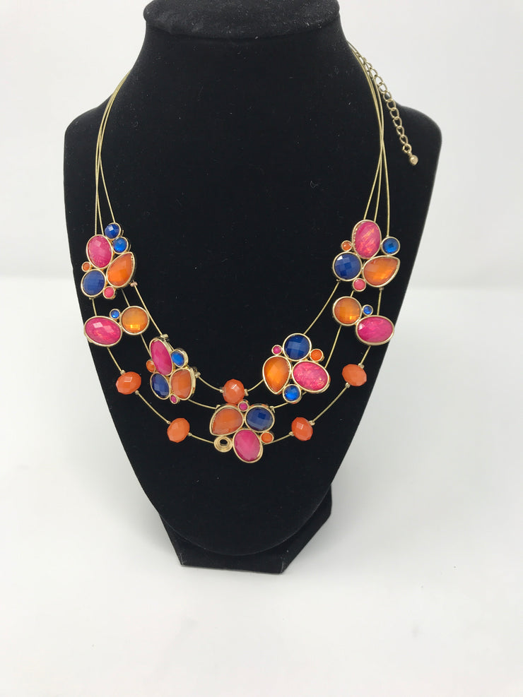 PINK/ORANGE/BLUE NECKLACE