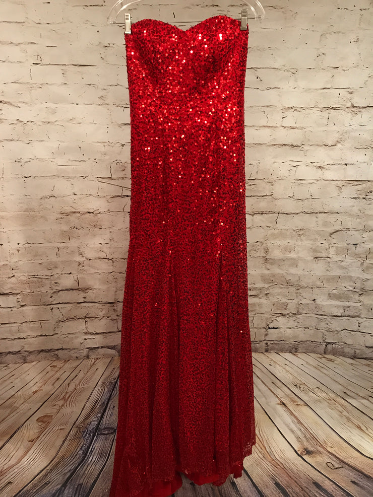 RED FULL SEQUIN MERMAID GOWN