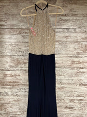 NAVY LONG EVENING GOWN