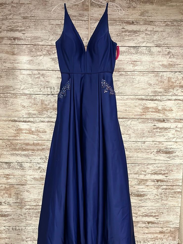 ROYAL BLUE A LINE GOWN