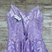 PURPLE/FLORAL A LINE GOWN