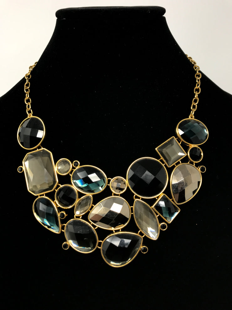 GOLD/BLACK GEM NECKLACE