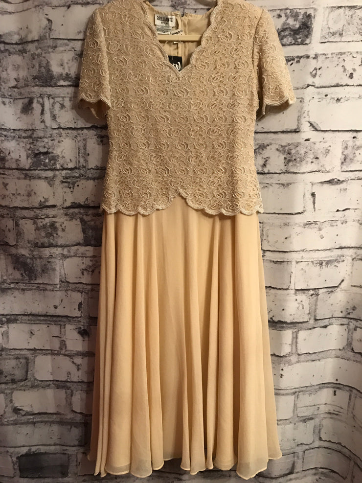 TAN/LACE LONG DRESS SET (NEW)