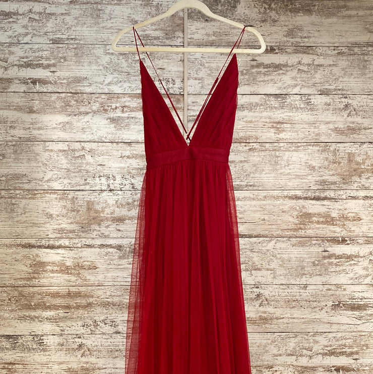RED A LINE GOWN