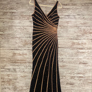 BLACK/GOLD LONG GOWN (NEW)