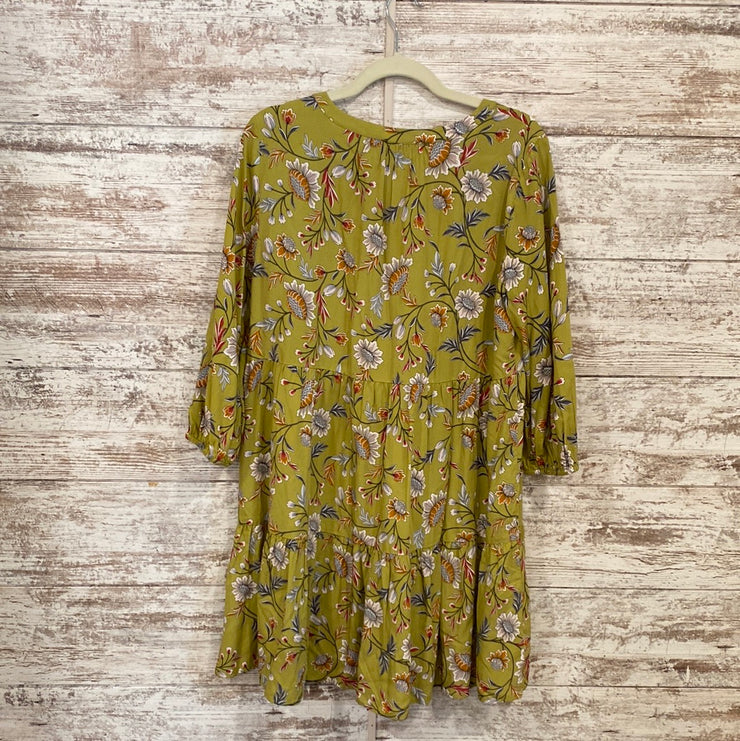 GREEN/FLORAL SHORT DRESS