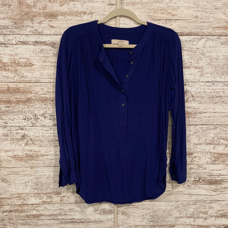 BLUE LONG SLEEVE BLOUSE
