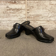 BLACK LEATHER CLOGS (NEW) $160