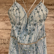 BLUE SEQUIN LONG DRESS