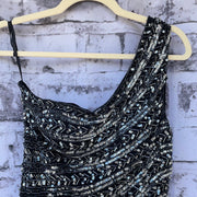 NAVY/GRAY SEQUIN SHORT DRESS