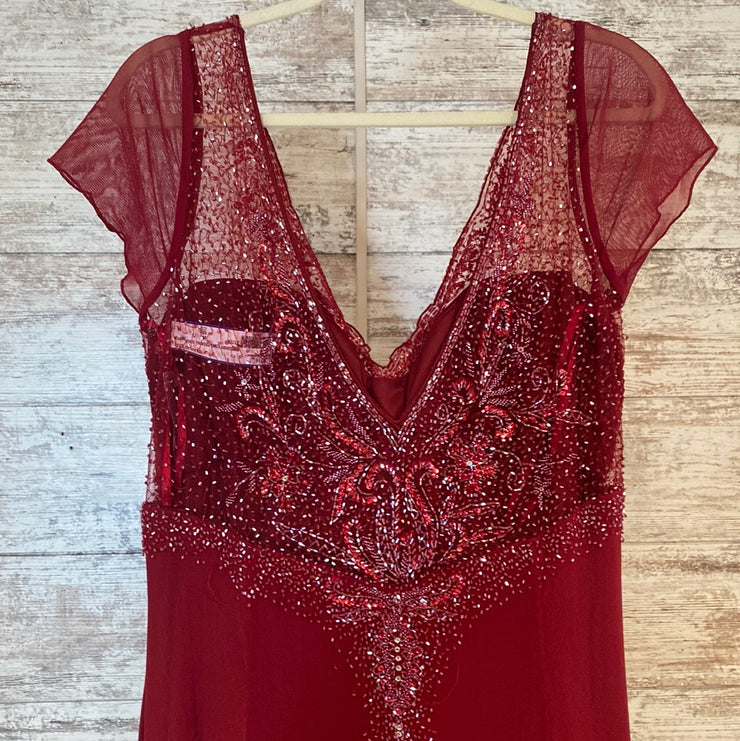 BURGUNDY LONG EVENING GOWN-NEW