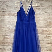 ROYAL BLUE A LINE GOWN