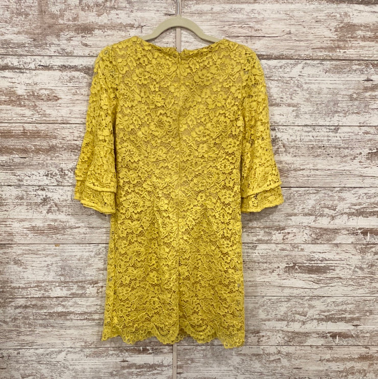 YELLOW LACE SHORT DRESS