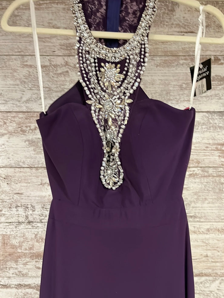 PURPLE LONG EVENING GOWN-NEW