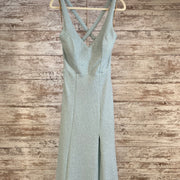 GREEN SPARKLY LONG DRESS