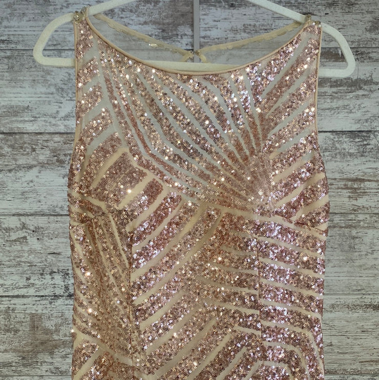 GOLD SEQUIN LONG EVENING GOWN