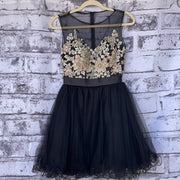 BLACK SHORT POOFY DRESS