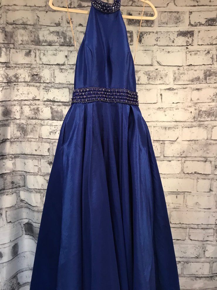 ROYAL BLUE A LINE GOWN