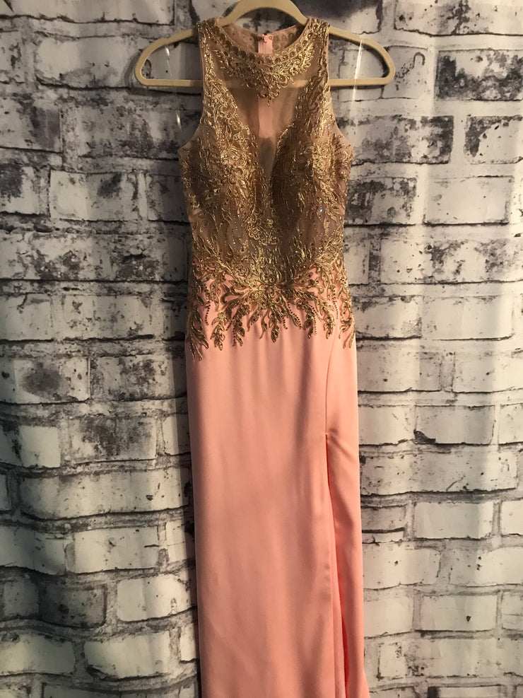 PINK/GOLD LONG GOWN