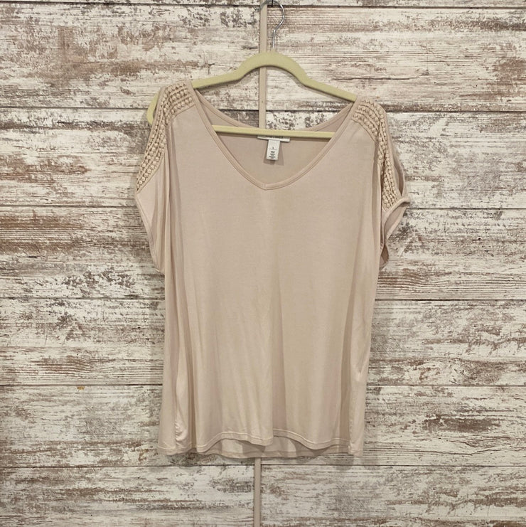 TAN SHORT SLEEVE TOP