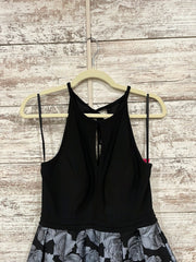 BLACK/BLUE FLORAL SHORT DRESS