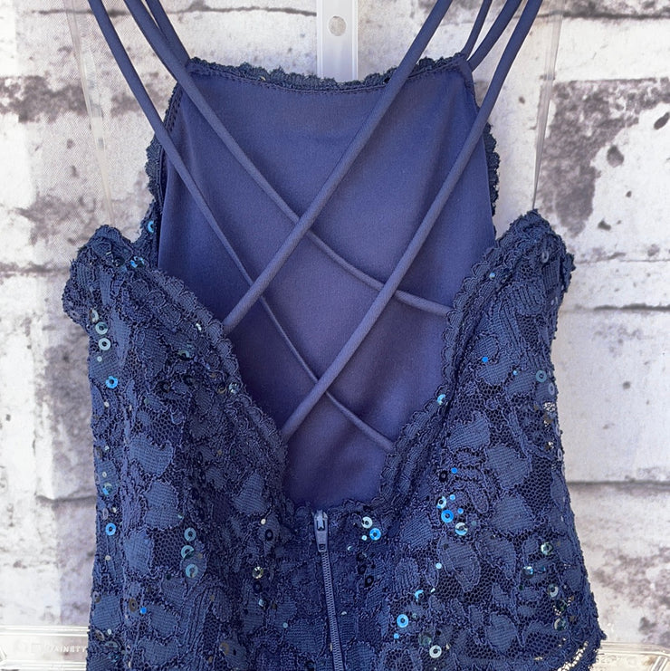 NAVY/FLORAL 2 PC, SHORT DRESS