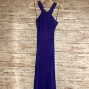 ROYAL BLUE METALLIC LONG DRESS