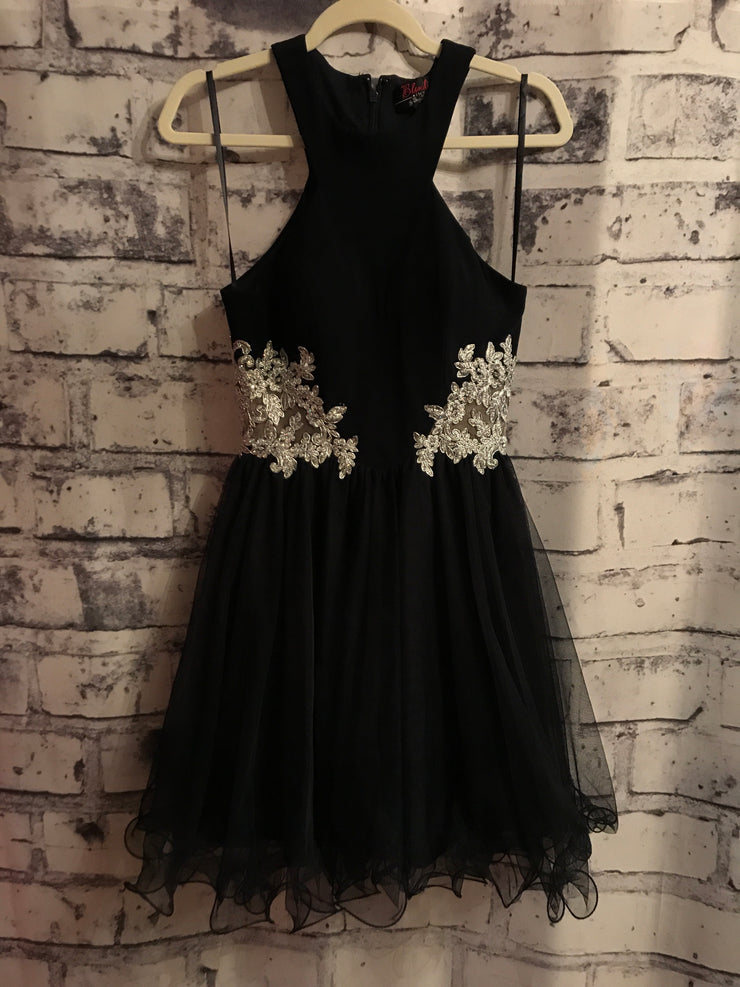 BLACK/SILVER SHORT DRESS
