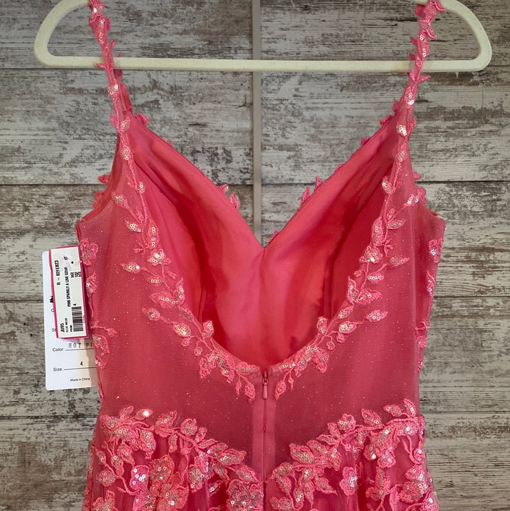 PINK SPARKLY A LINE GOWN