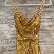 GOLD SPARKLY LONG EVENING GOWN