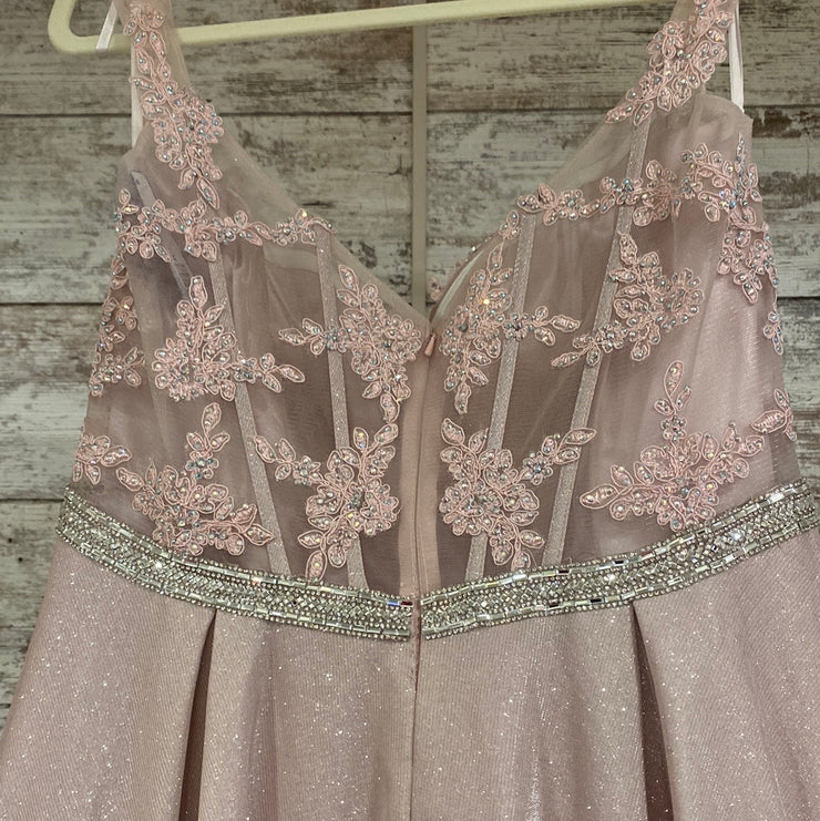 PINK SPARKLY A LINE GOWN (NEW)