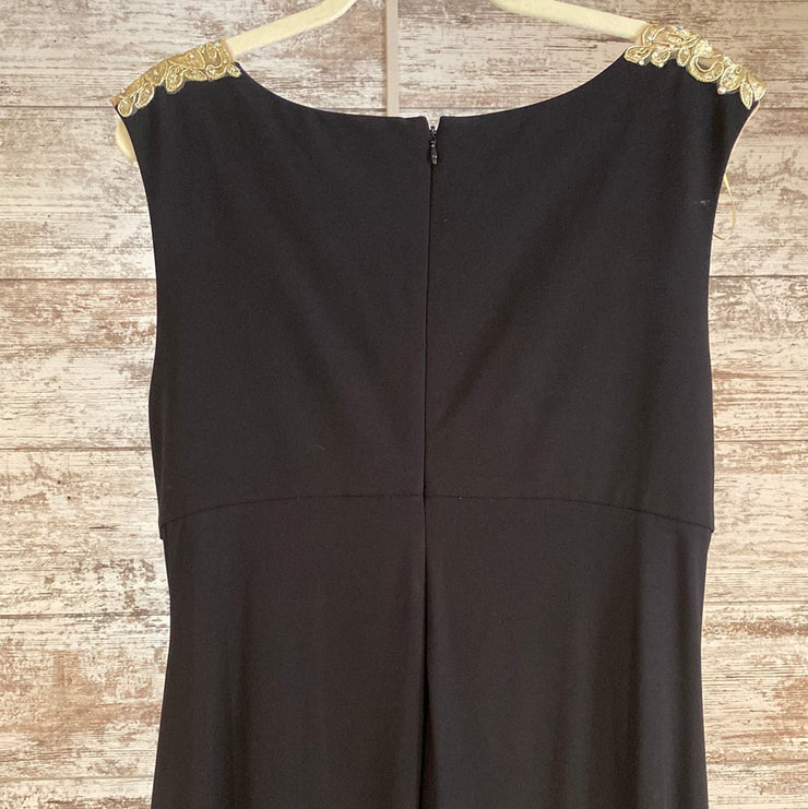 BLACK/GOLD LONG EVENING GOWN