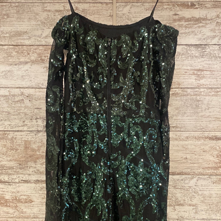 GREEN SEQUIN LONG GOWN (NEW)