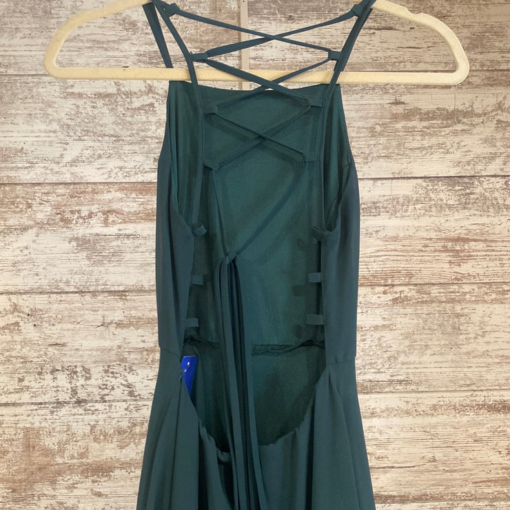 GREEN LONG EVENING GOWN