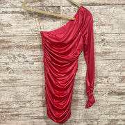 PINK 1 SHOULDER SHORT DRESS