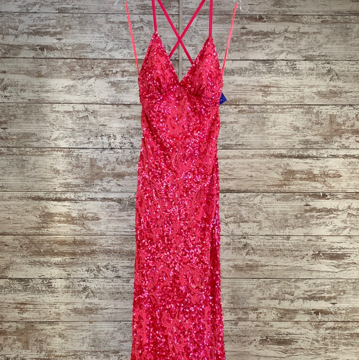 PINK FULL SEQUIN LONG DRESS