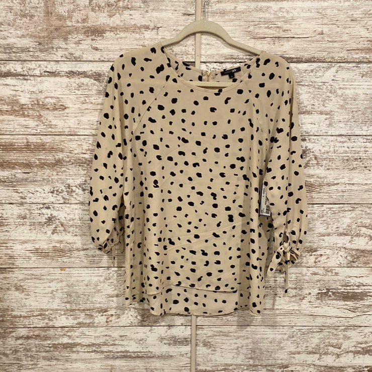 IVORY/BLACK LONG SLEEVE BLOUSE