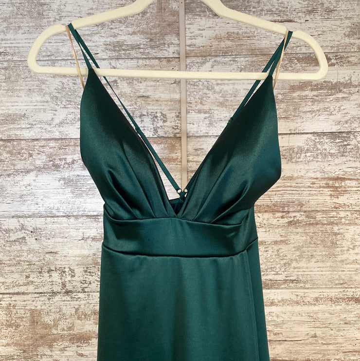 GREEN A LINE GOWN