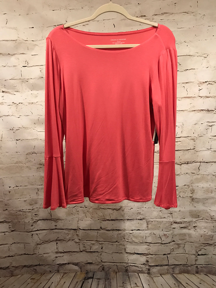 NEW- CORAL LONG SLEEVE TOP $58