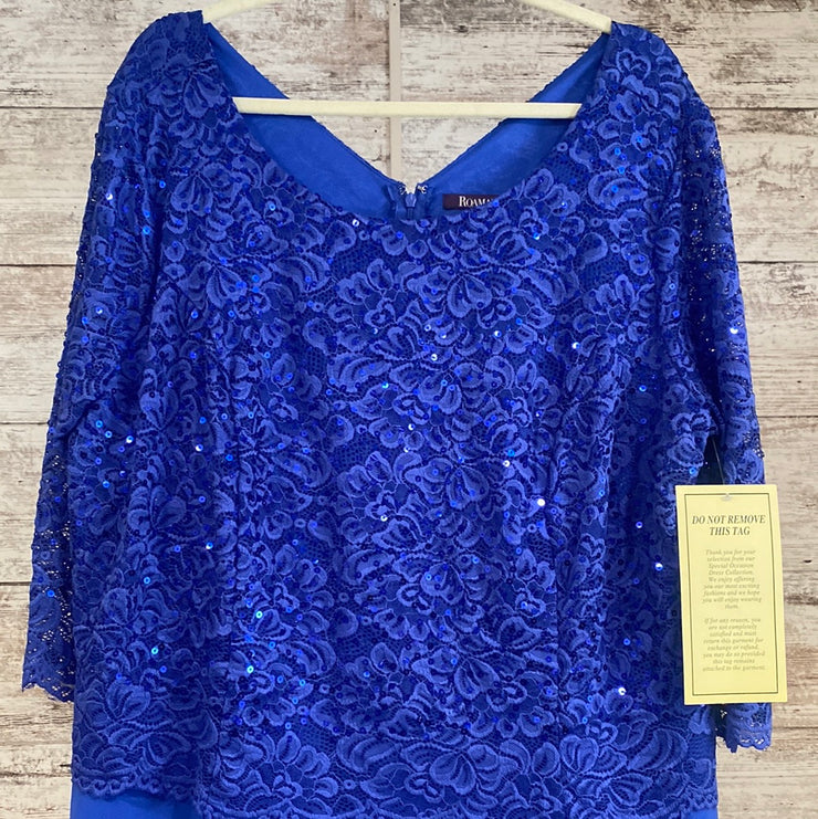 ROYAL BLUE LONG EVENING GOWN