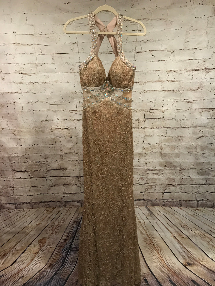 NEW - GOLD LACE LONG GOWN