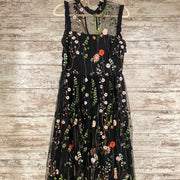 BLACK/FLORAL A LINE GOWN