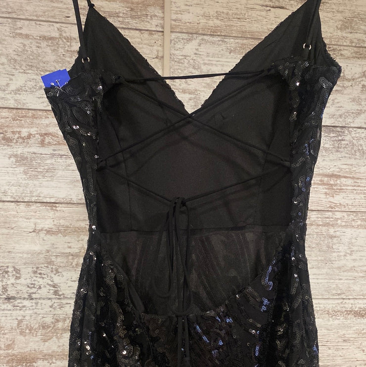 BLACK SPARKLY LONG DRESS