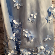 BLUE 3D FLOWERS A LINE GOWN
