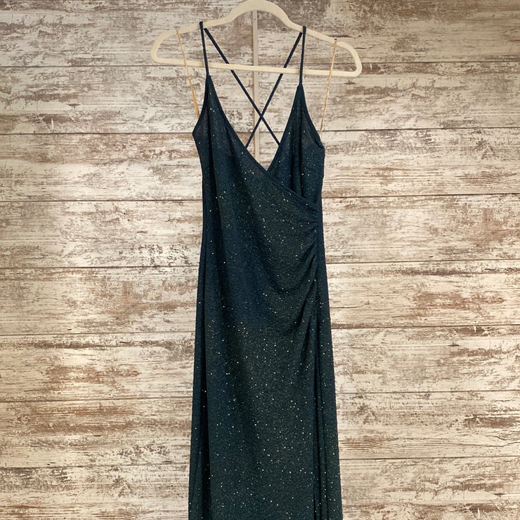 GREEN SPARKLY LONG DRESS