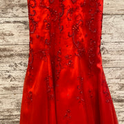 RED BEADED MERMAID GOWN