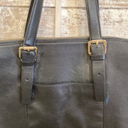 BLACK LEATHER TOTE